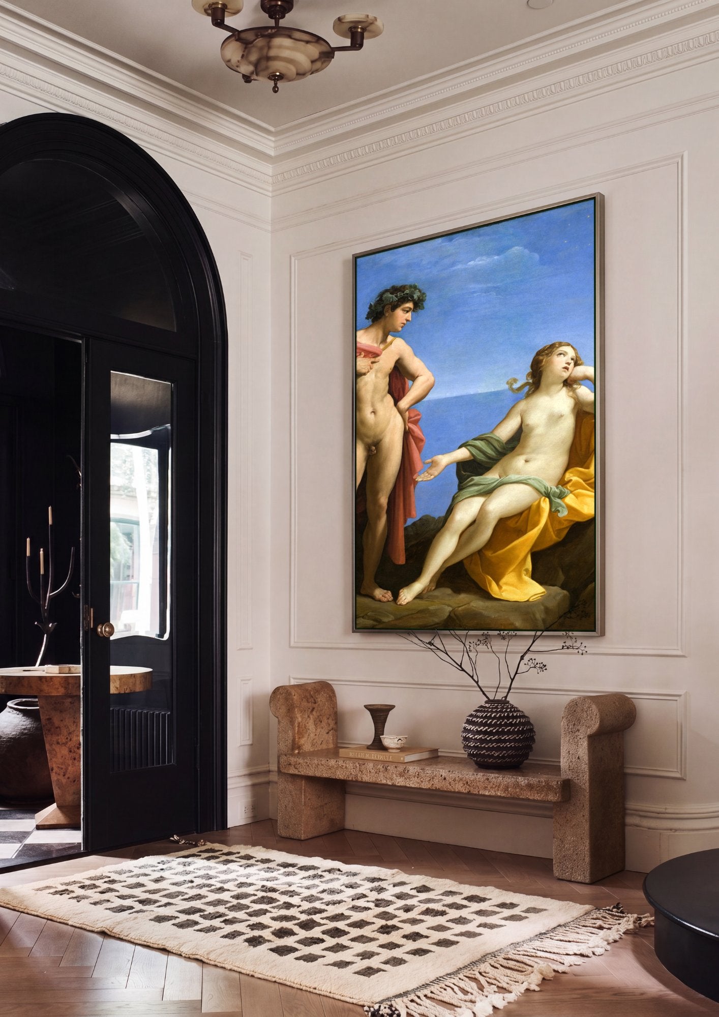 Quadro Decorativo Baco e Ariadne - Guido Reni em ambiente decorado