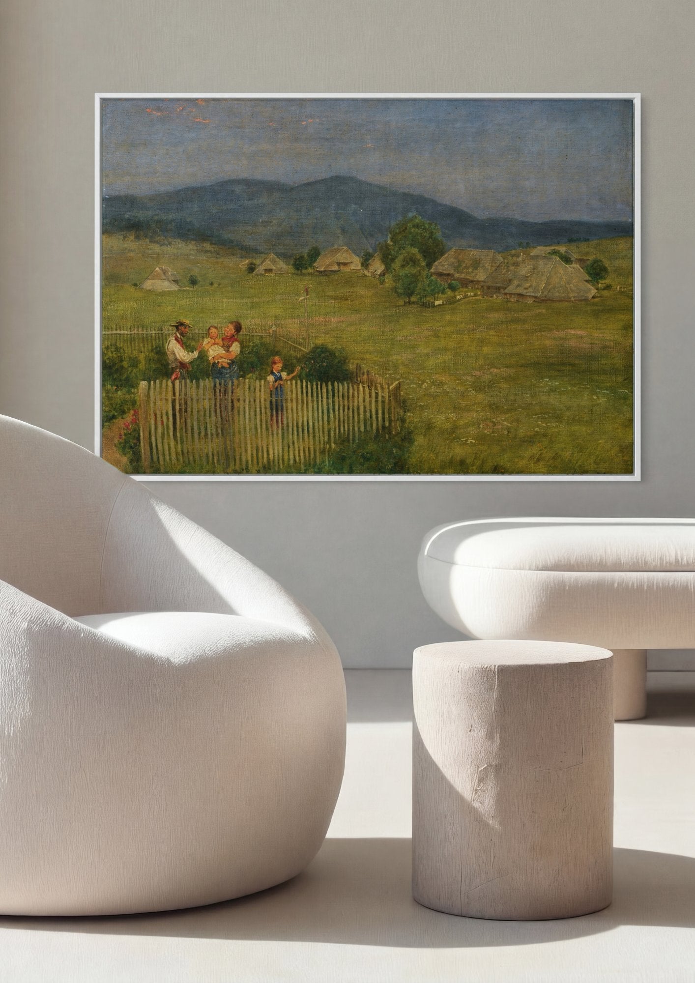 Quadro Decorativo Cena Rural ao Pôr do Sol - Hans Thoma em ambiente decorado