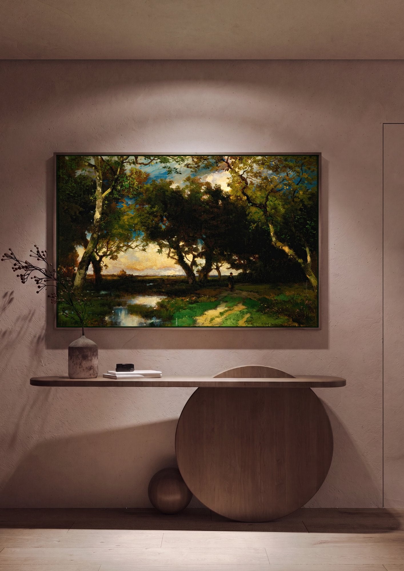 Quadro Decorativo Paisagem com Pântano - Thomas Moran em ambiente decorado