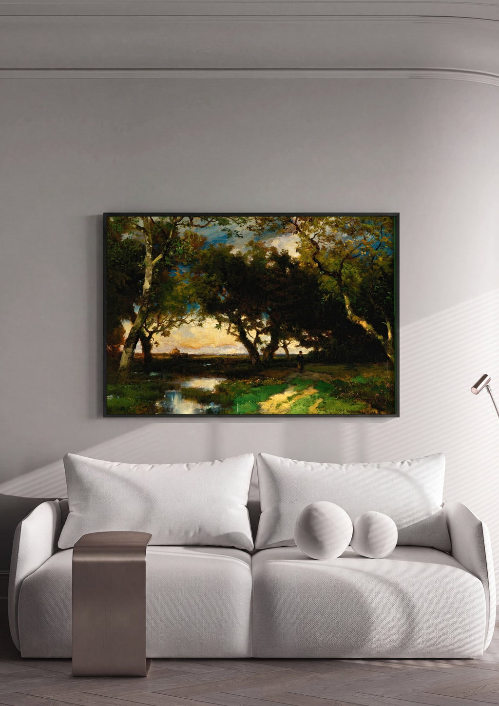 Quadro Decorativo Paisagem com Pântano - Thomas Moran em ambiente decorado