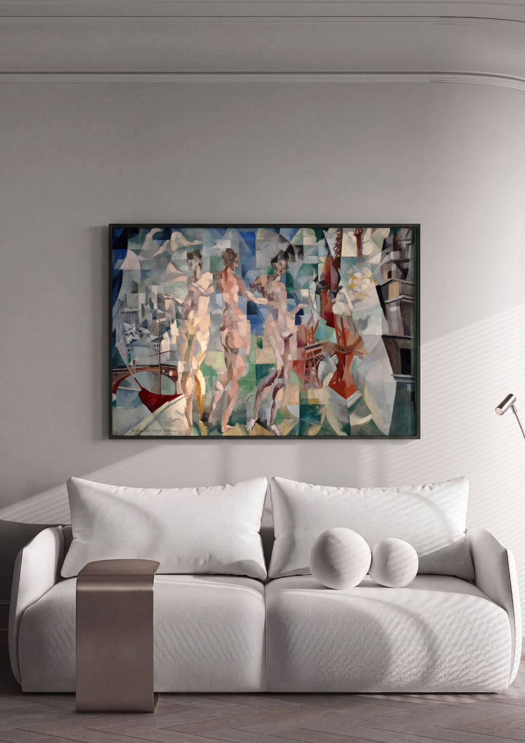 Quadro Decorativo A Cidade de Paris - Robert Delaunay em ambiente decorado