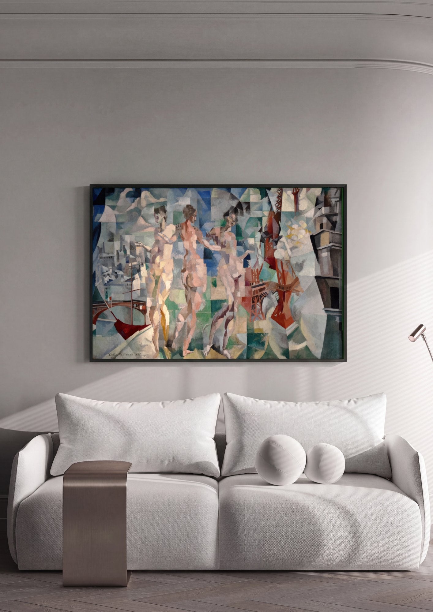 Quadro Decorativo A Cidade de Paris - Robert Delaunay em ambiente decorado