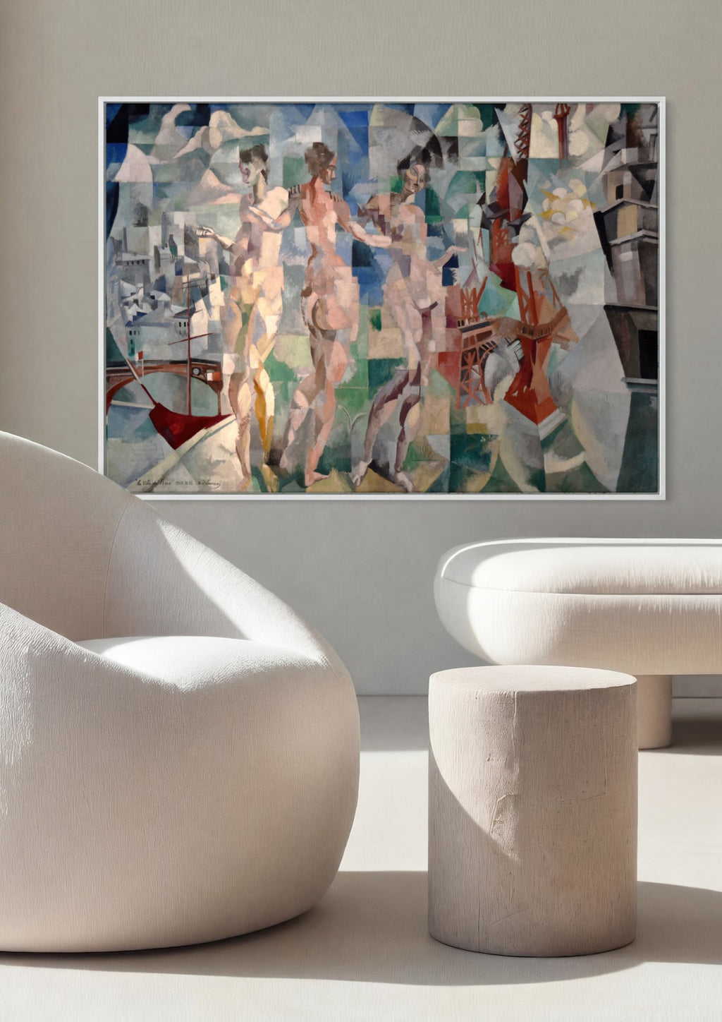 Quadro Decorativo A Cidade de Paris - Robert Delaunay em ambiente decorado