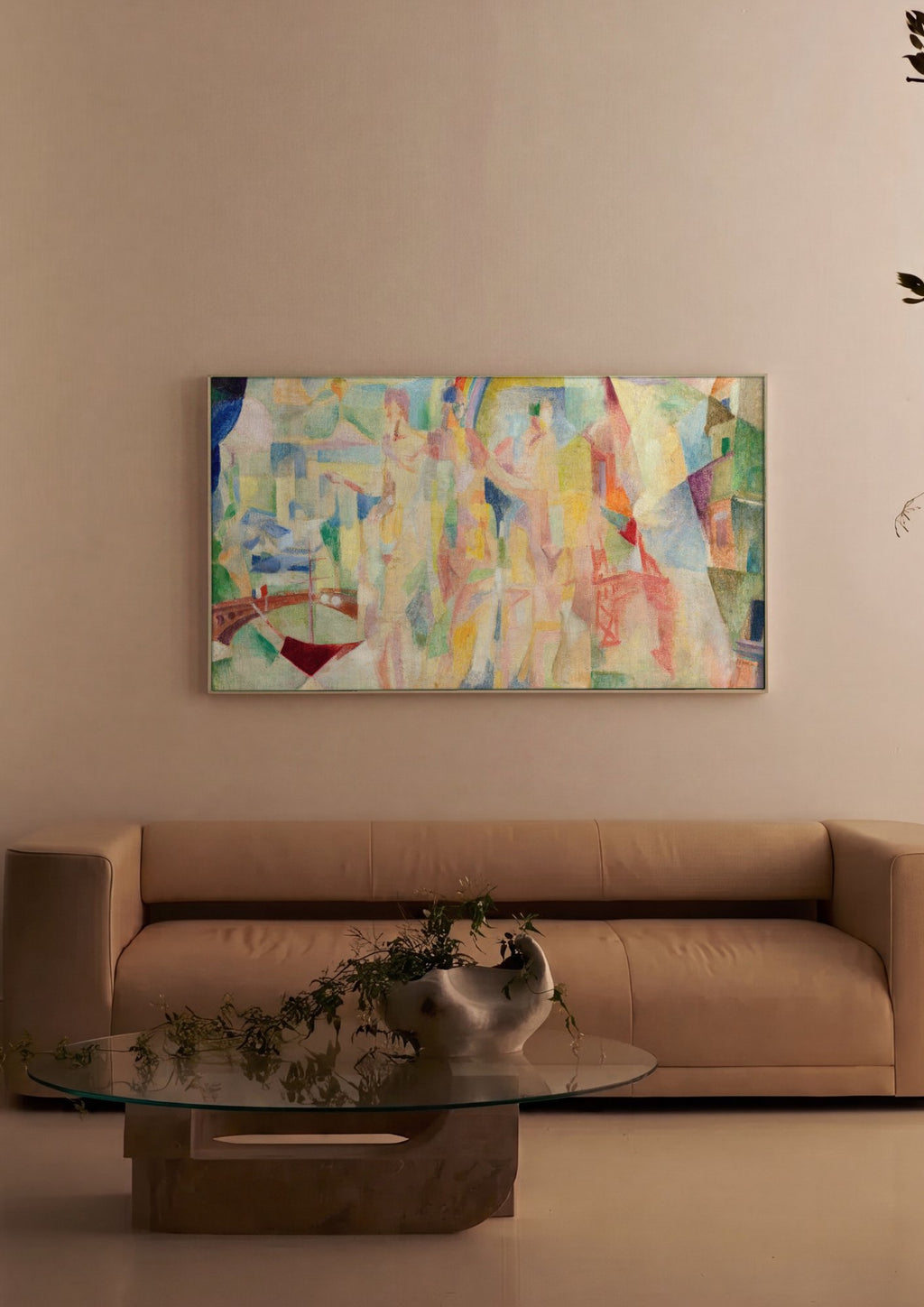 Quadro Decorativo A Cidade de Paris - Robert Delaunay em ambiente decorado