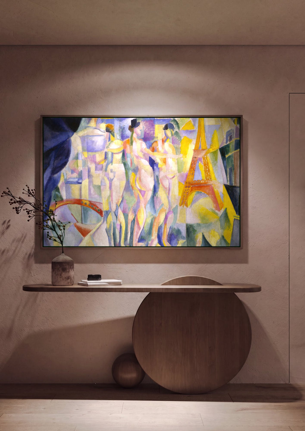 Quadro Decorativo A Cidade de Paris - Robert Delaunay em ambiente decorado