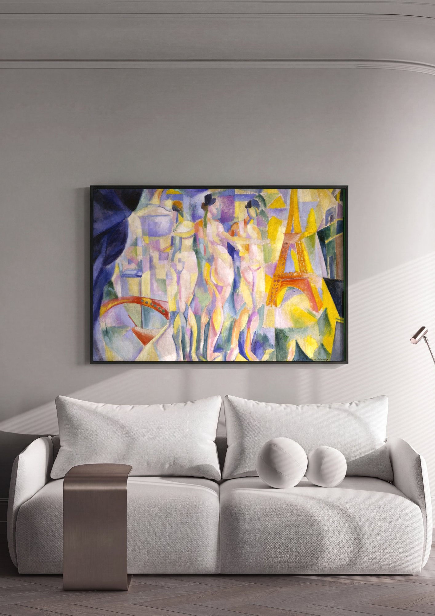Quadro Decorativo A Cidade de Paris - Robert Delaunay em ambiente decorado