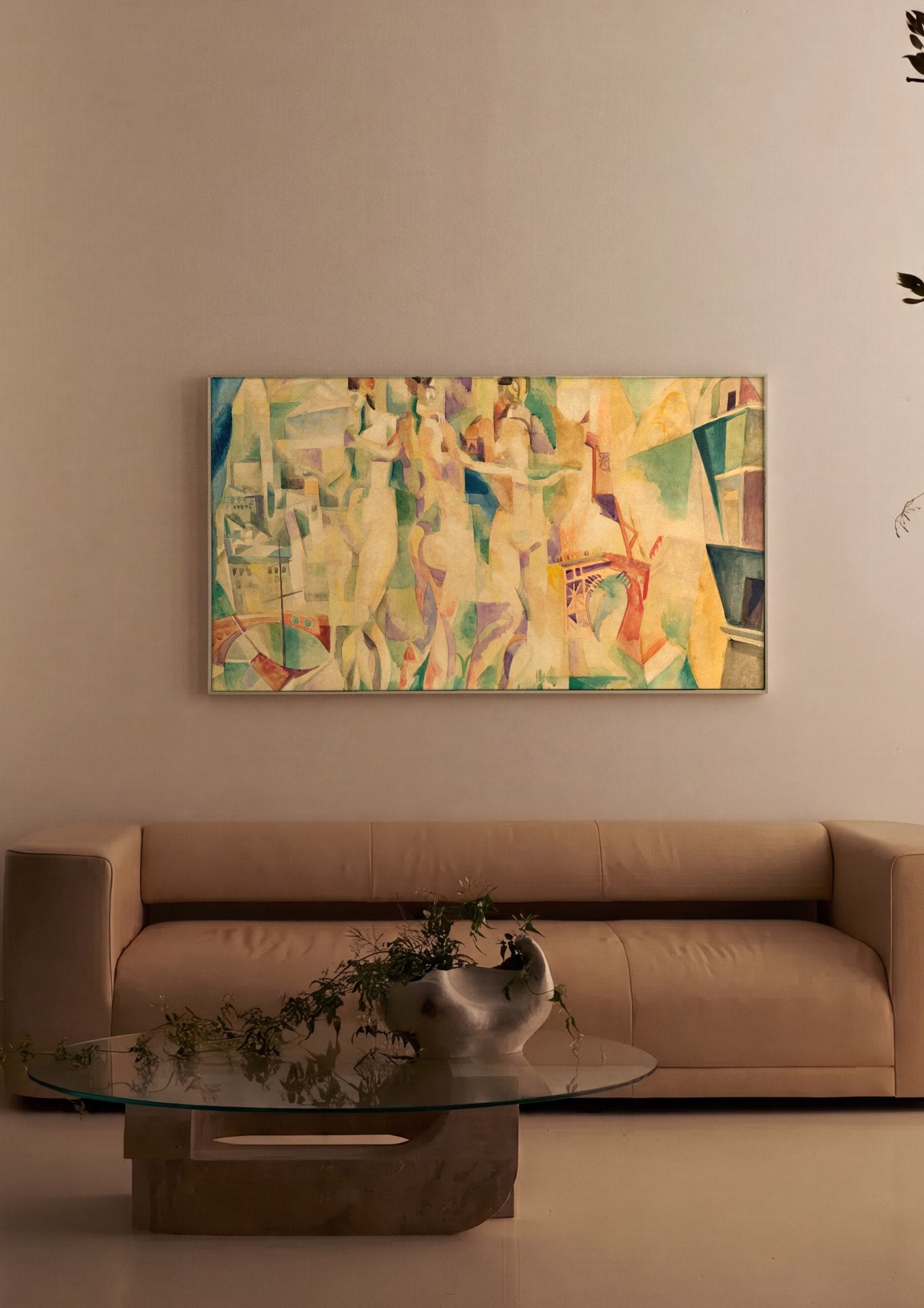 Quadro Decorativo A Cidade de Paris - Robert Delaunay em ambiente decorado