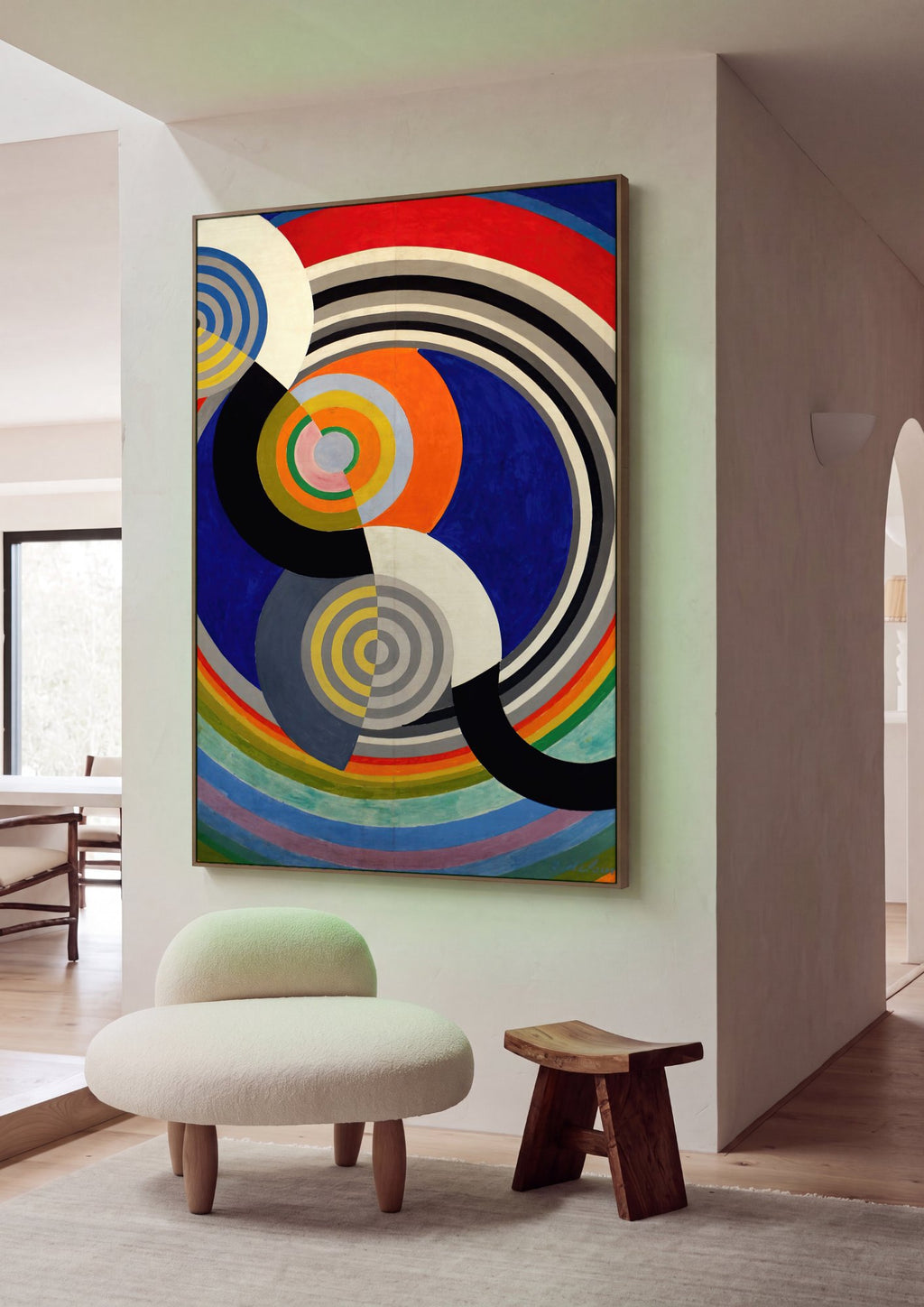 Quadro Decorativo Formas Circulares - Robert Delaunay em ambiente decorado