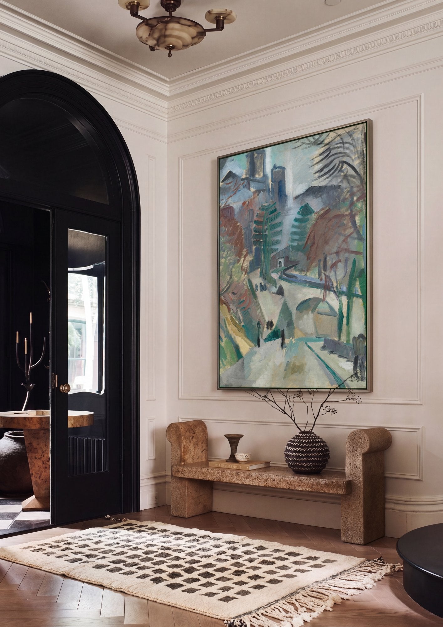 Quadro Decorativo A Cidade de Paris - Robert Delaunay em ambiente decorado
