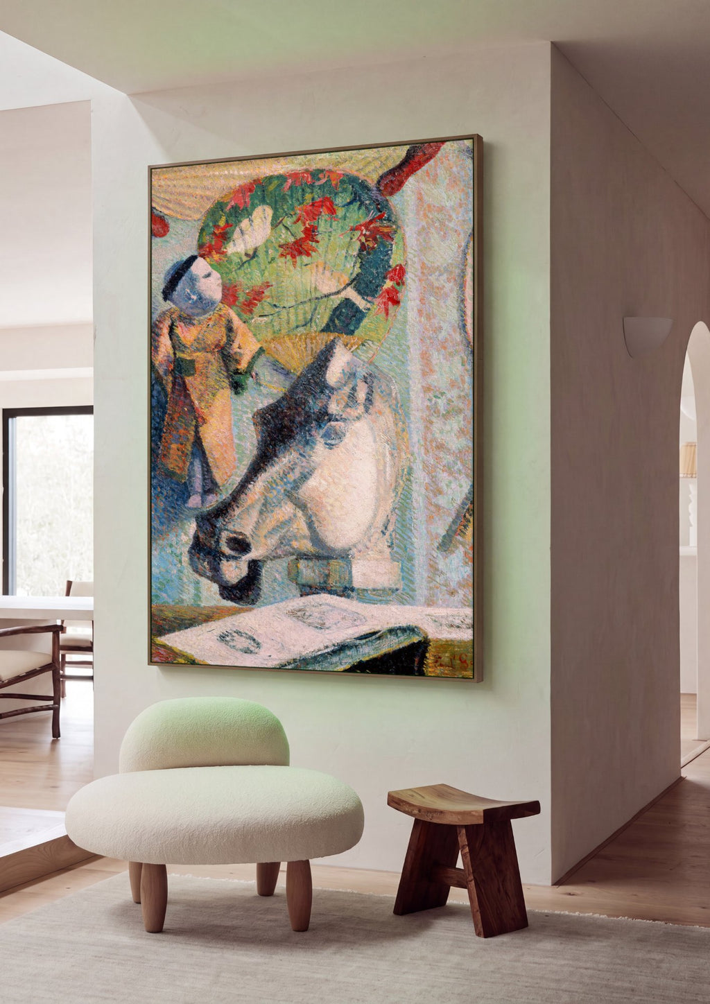 Quadro Decorativo Natureza-morta com Objetos Japoneses - Gauguin em ambiente decorado