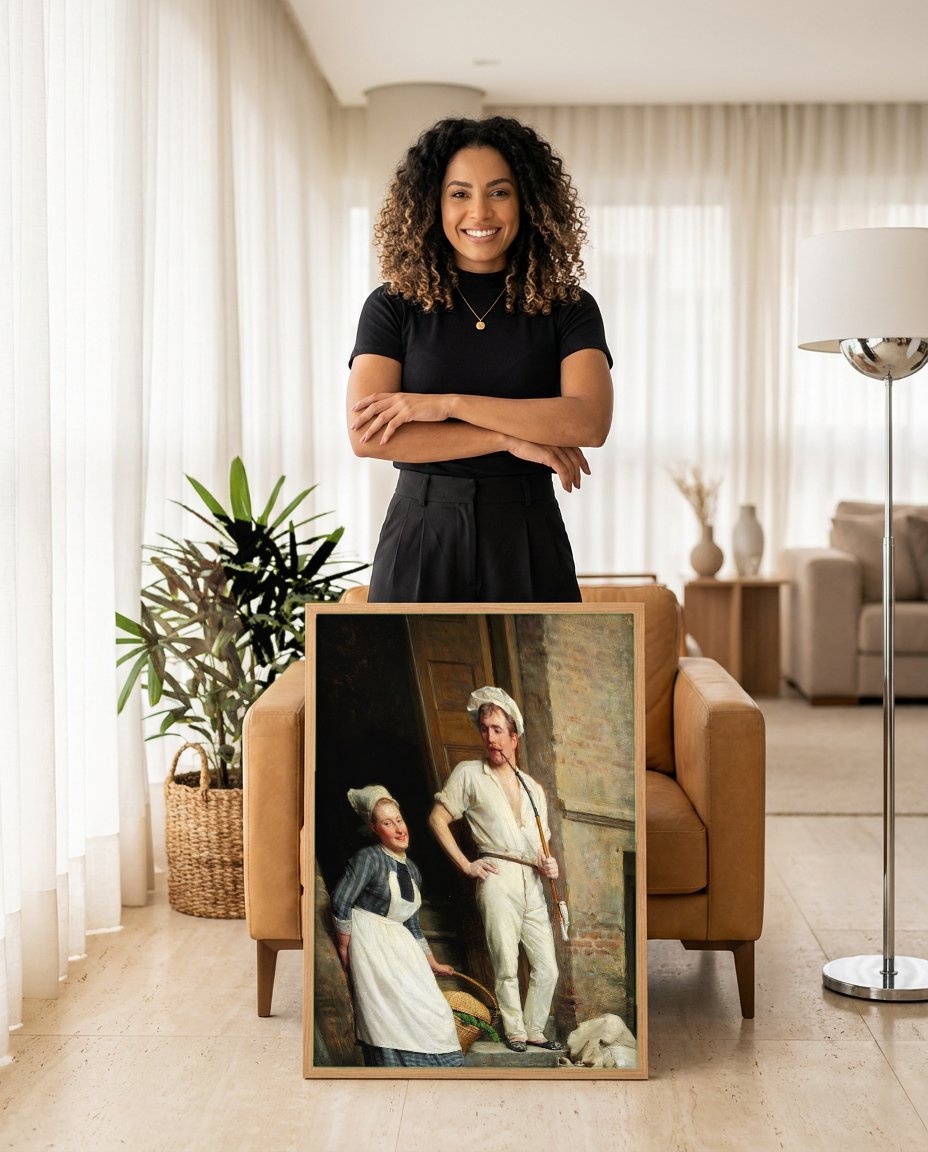 Quadro Decorativo A Padaria - Carl Bloch com modelo em ambiente