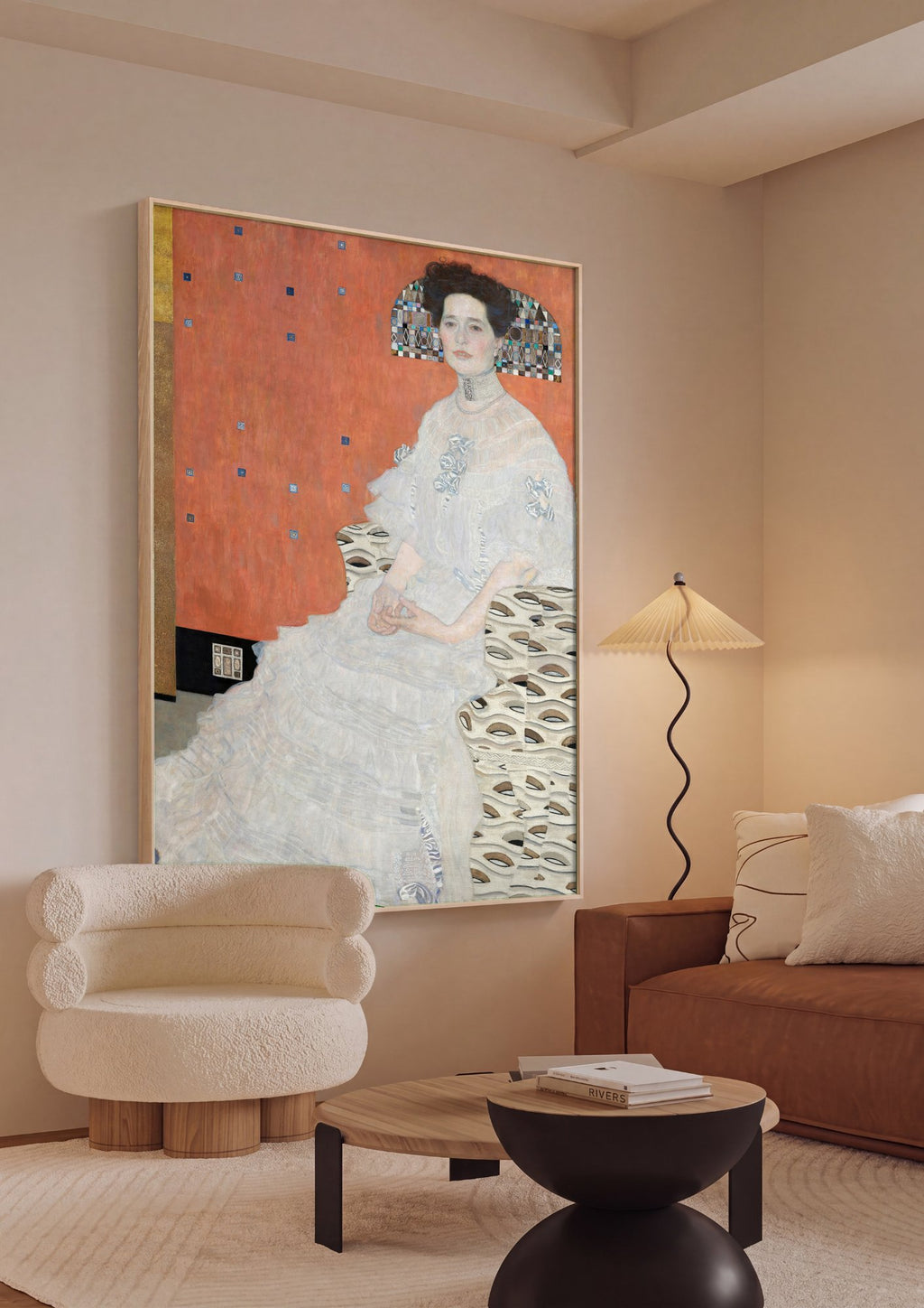 Quadro Decorativo Retrato de Adele Bloch-Bauer I - Gustav Klimt em ambiente decorado
