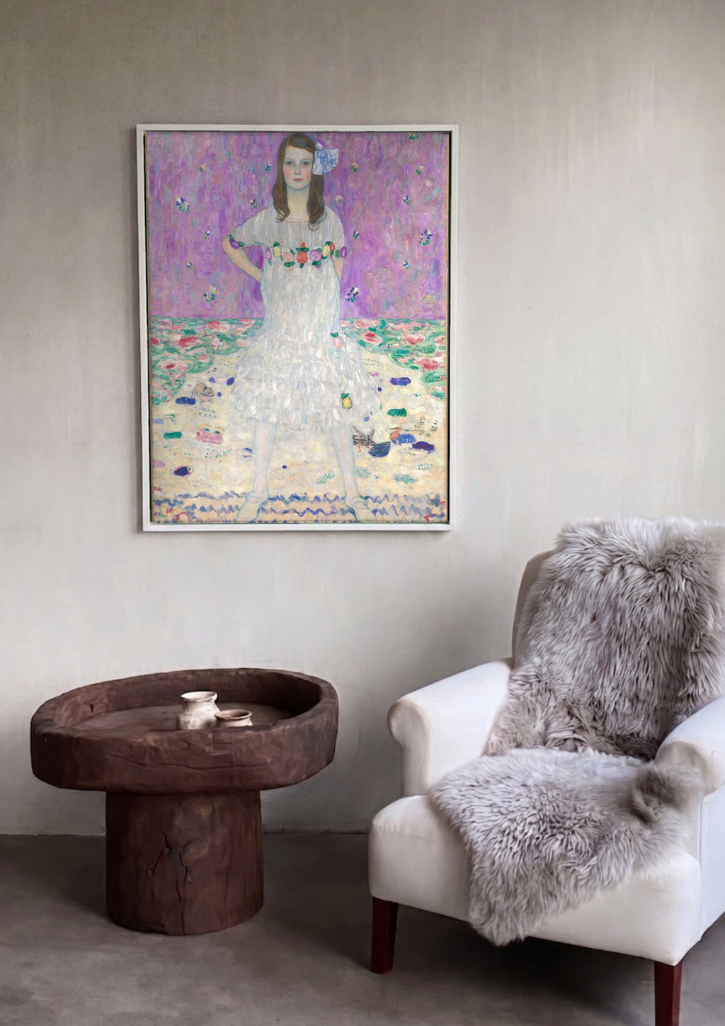 Quadro Decorativo Ritmo de Cores e Emoções - Gustav Klimt em ambiente decorado