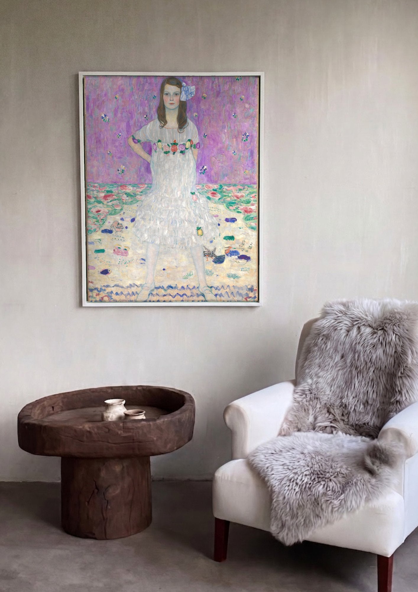Quadro Decorativo Ritmo de Cores e Emoções - Gustav Klimt em ambiente decorado
