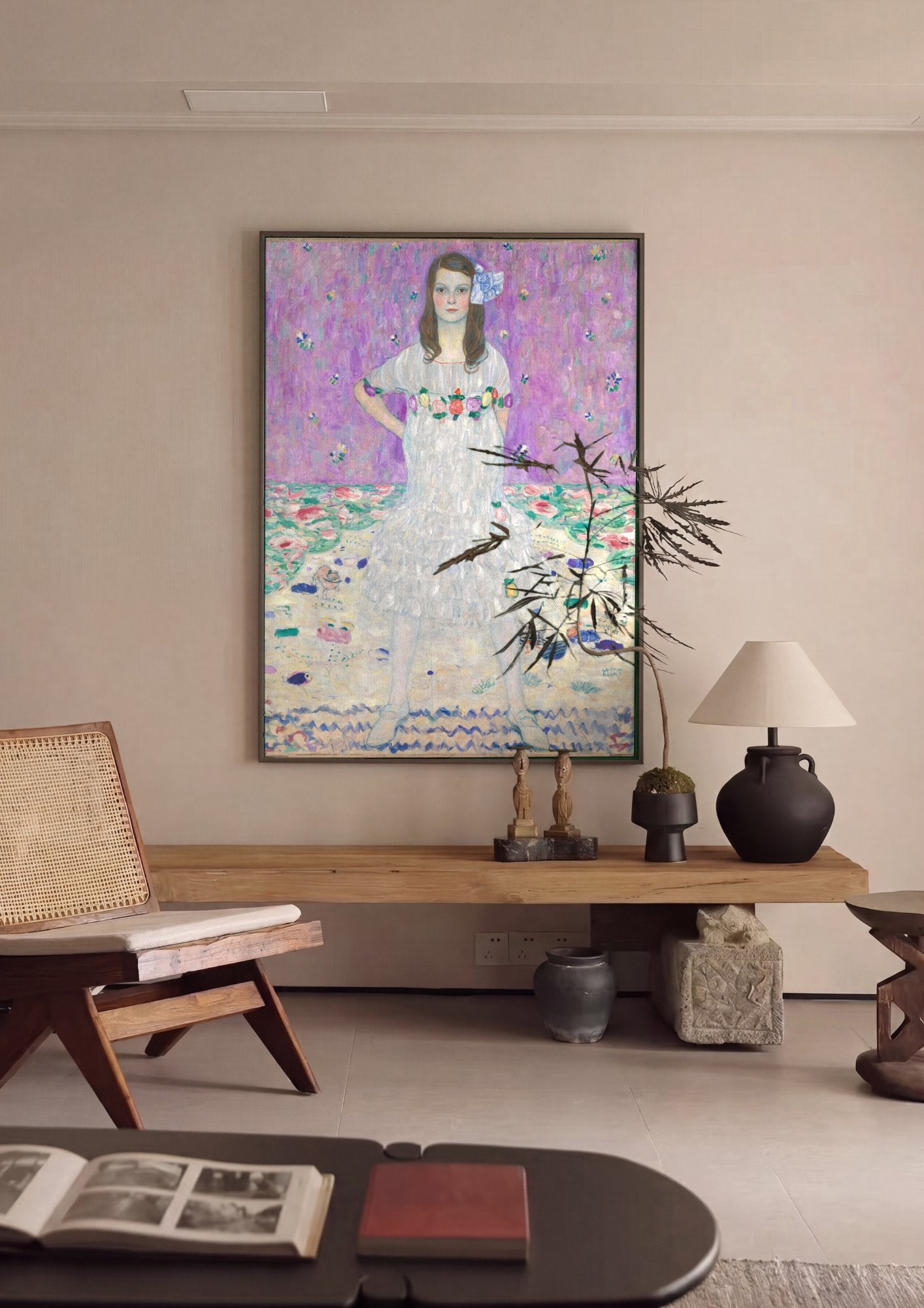 Quadro Decorativo Ritmo de Cores e Emoções - Gustav Klimt em ambiente decorado