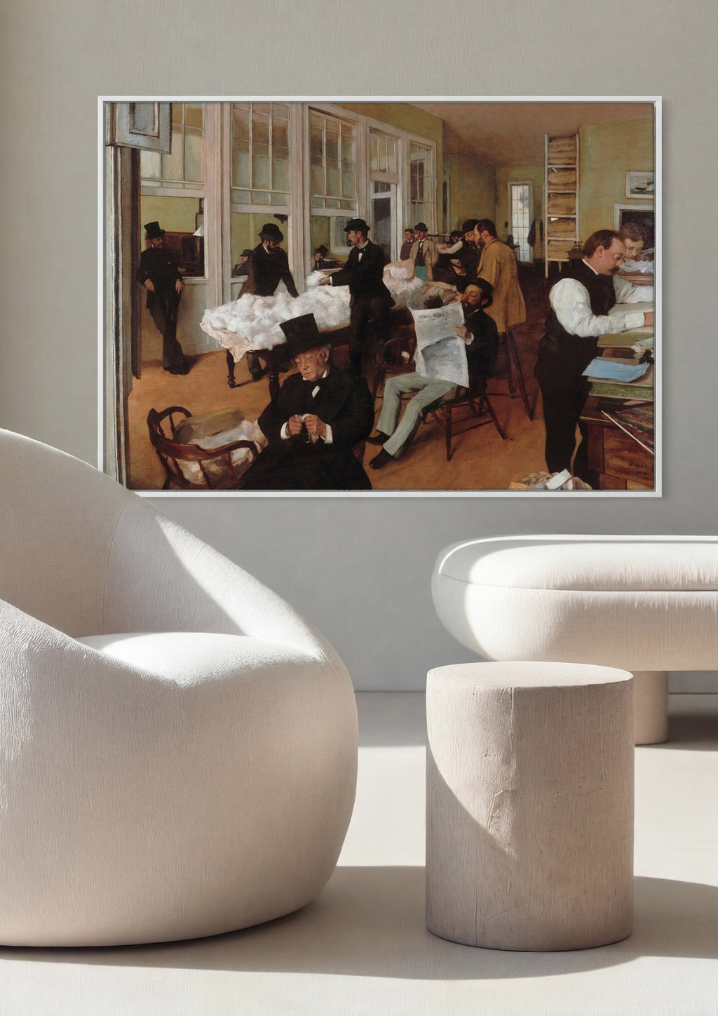 Quadro Decorativo O Escritório de Algodão em Nova Orleans - Degas em ambiente decorado
