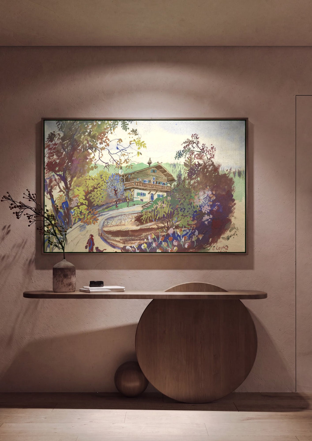 Quadro Decorativo Das Wildgans Haus Mödling - Oskar Laske em ambiente decorado