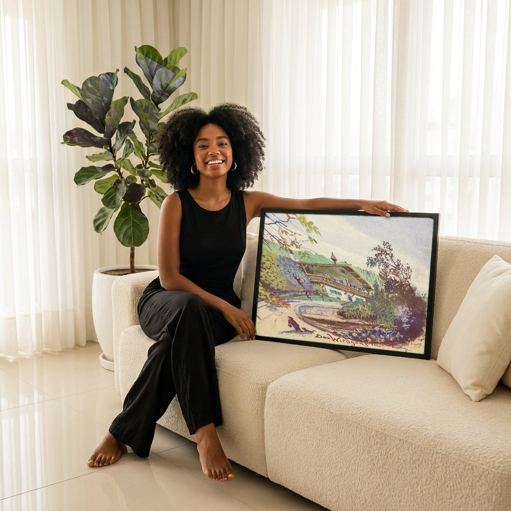 Quadro Decorativo Das Wildgans Haus Mödling - Oskar Laske com modelo em ambiente