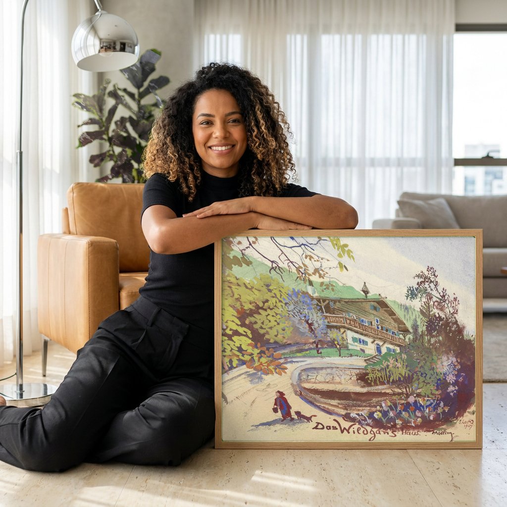 Quadro Decorativo Das Wildgans Haus Mödling - Oskar Laske com modelo em ambiente