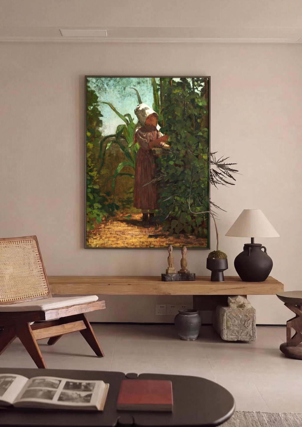 Quadro Decorativo Apanhadora de Feijões - Winslow Homer em ambiente decorado