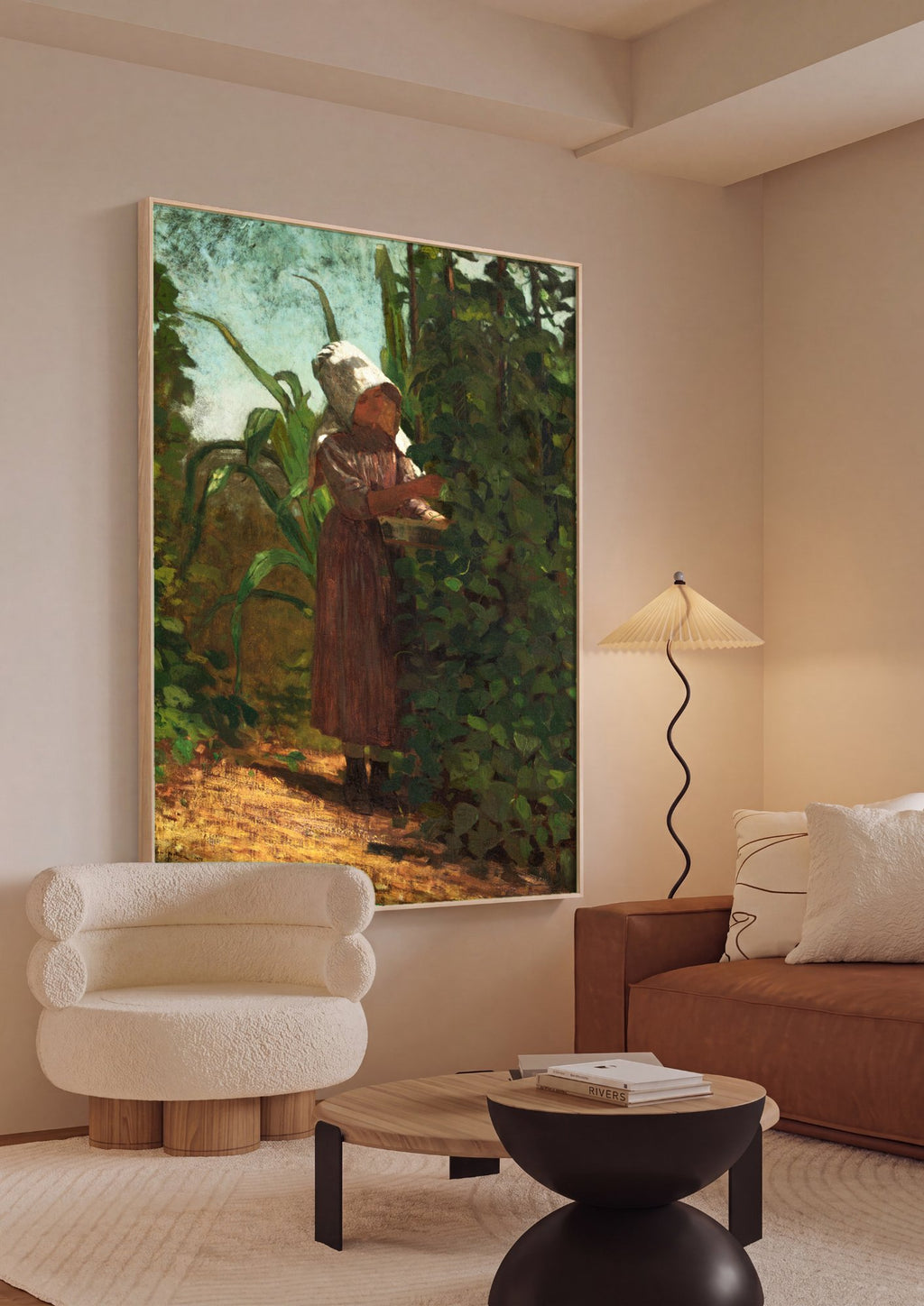 Quadro Decorativo Apanhadora de Feijões - Winslow Homer em ambiente decorado