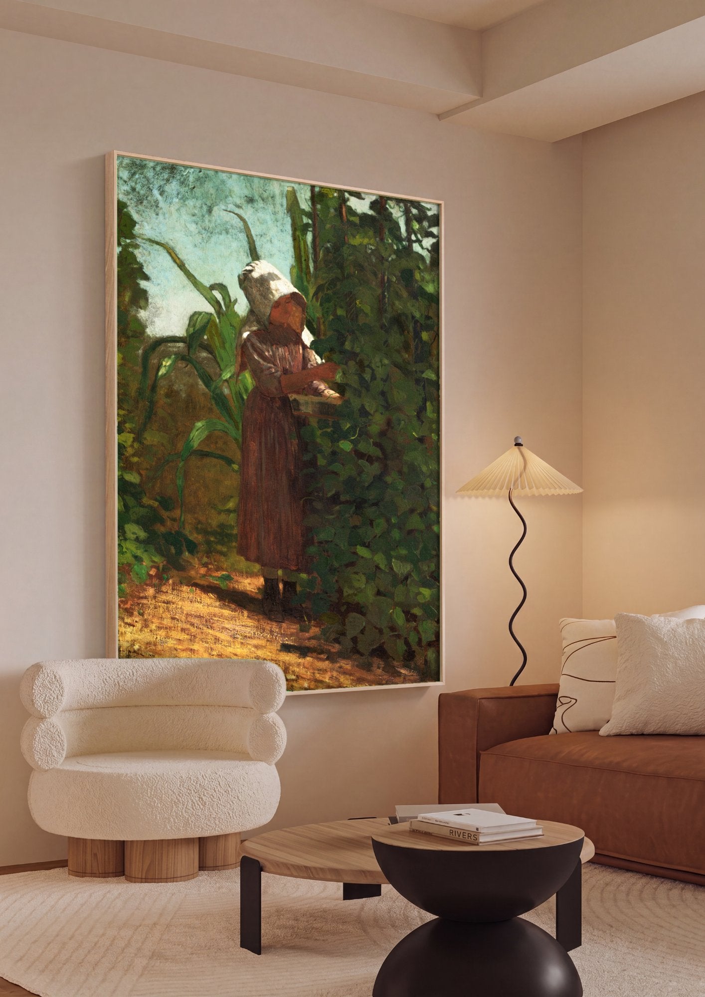 Quadro Decorativo Apanhadora de Feijões - Winslow Homer em ambiente decorado
