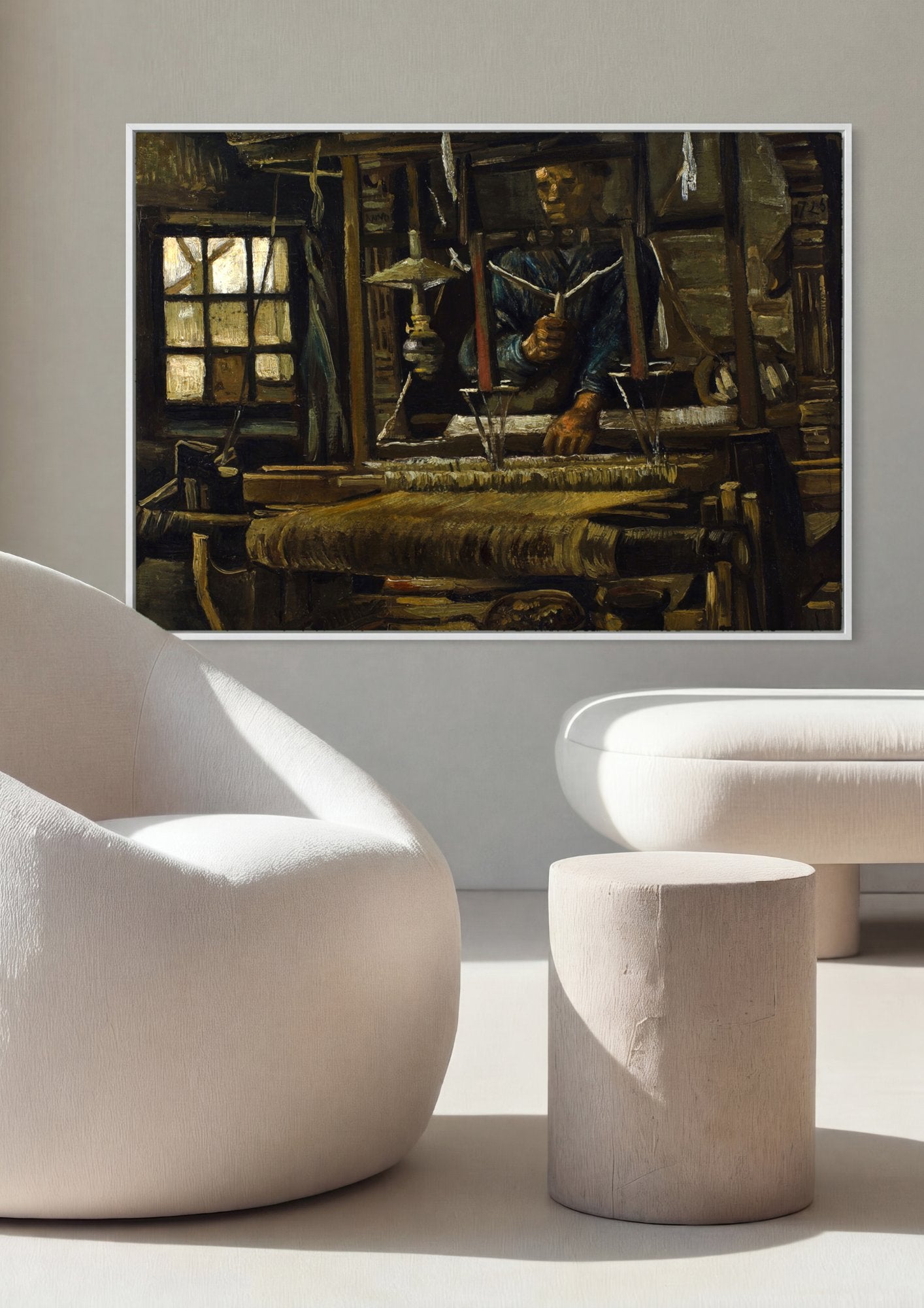 Quadro Decorativo O Tecelão - Van Gogh em ambiente decorado