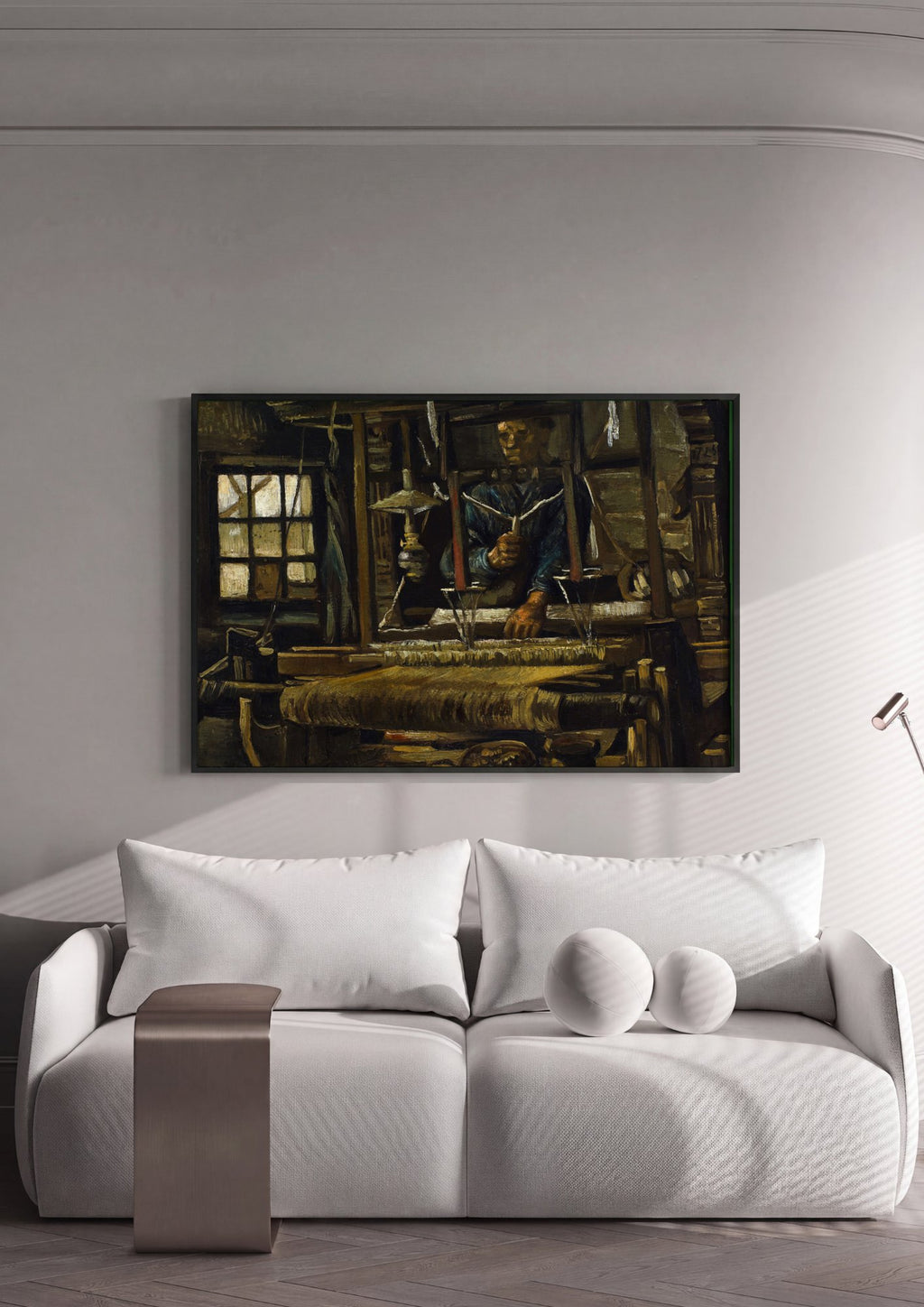 Quadro Decorativo O Tecelão - Van Gogh em ambiente decorado