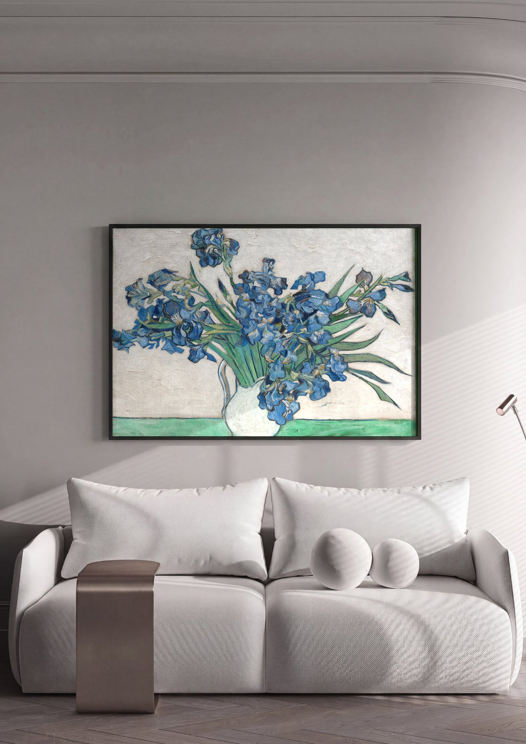Quadro Decorativo Irises - Van Gogh em ambiente decorado