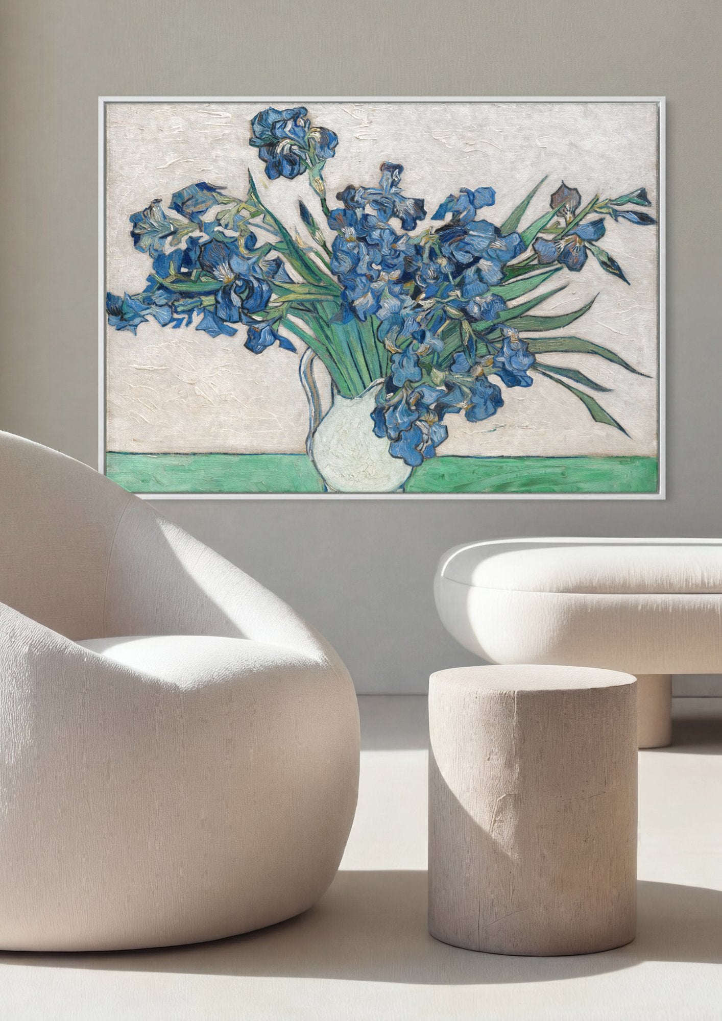 Quadro Decorativo Irises - Van Gogh em ambiente decorado