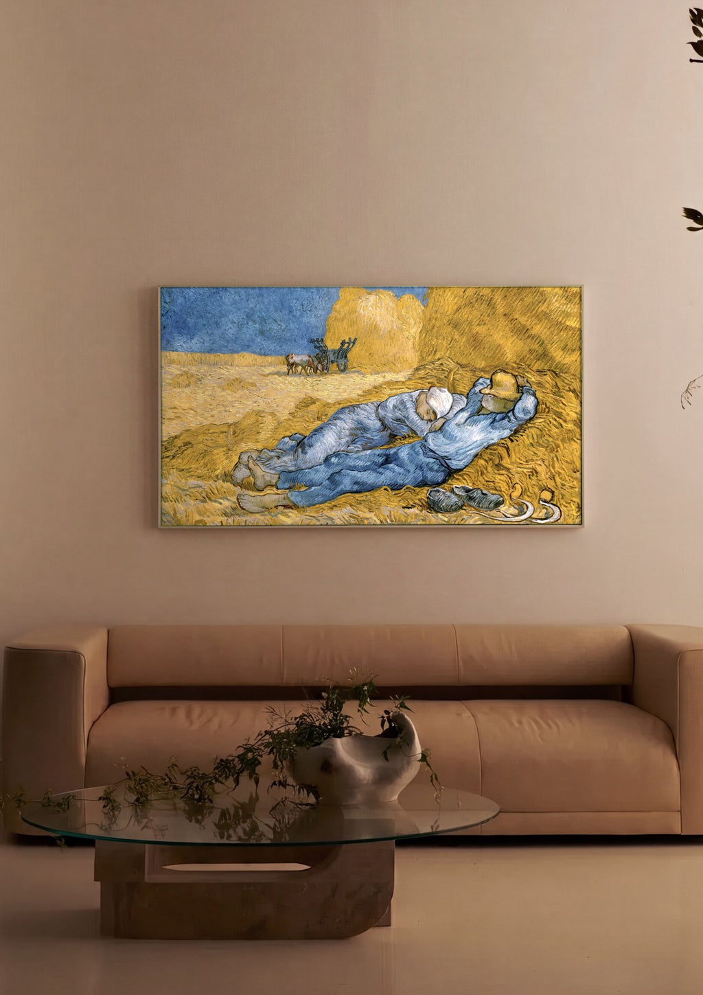 Quadro Decorativo A Sesta - Van Gogh em ambiente decorado