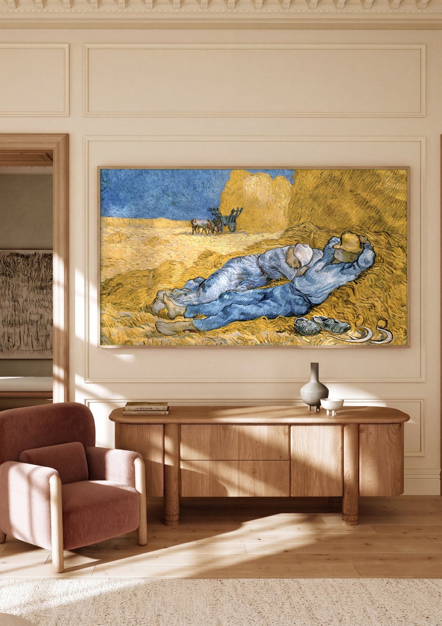 Quadro Decorativo A Sesta - Van Gogh em ambiente decorado