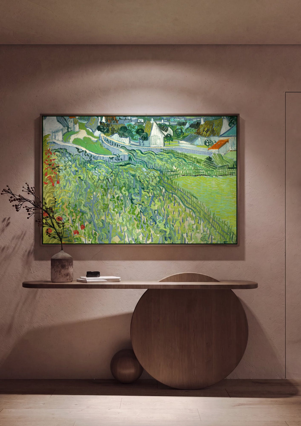 Quadro Decorativo A Vinha Verde - Van Gogh em ambiente decorado
