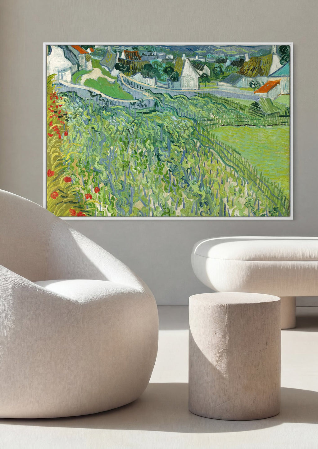 Quadro Decorativo A Vinha Verde - Van Gogh em ambiente decorado