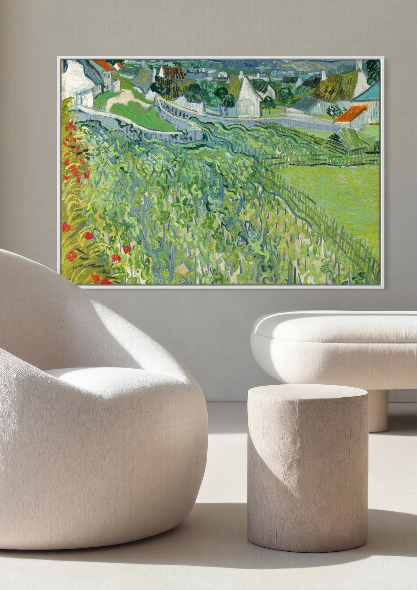 Quadro Decorativo A Vinha Verde - Van Gogh em ambiente decorado