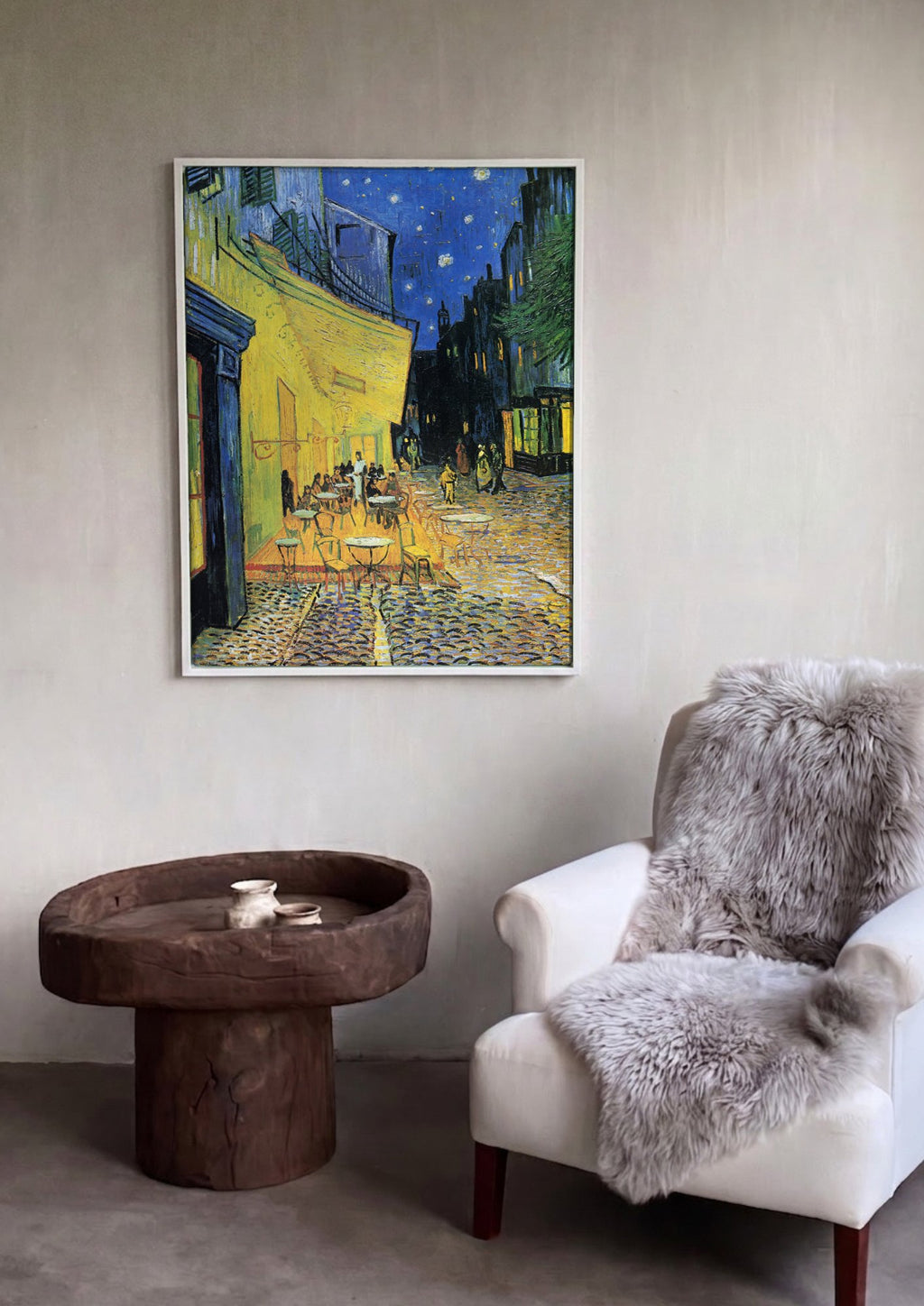 Quadro Decorativo Café à Noite - Van Gogh em ambiente decorado