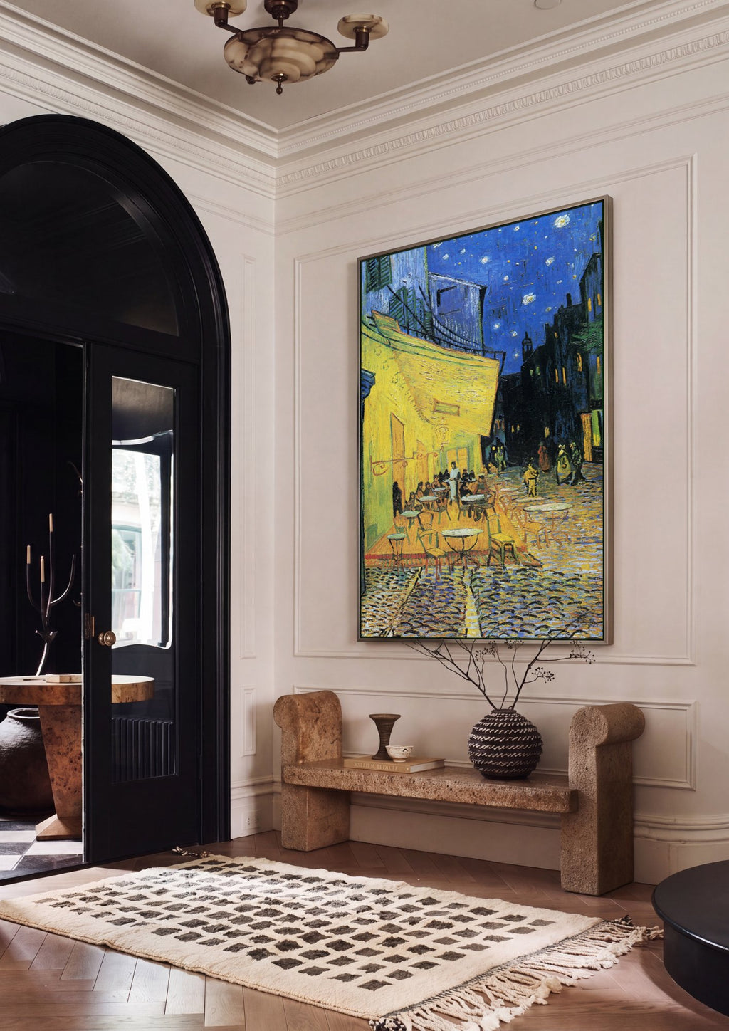 Quadro Decorativo Café à Noite - Van Gogh em ambiente decorado