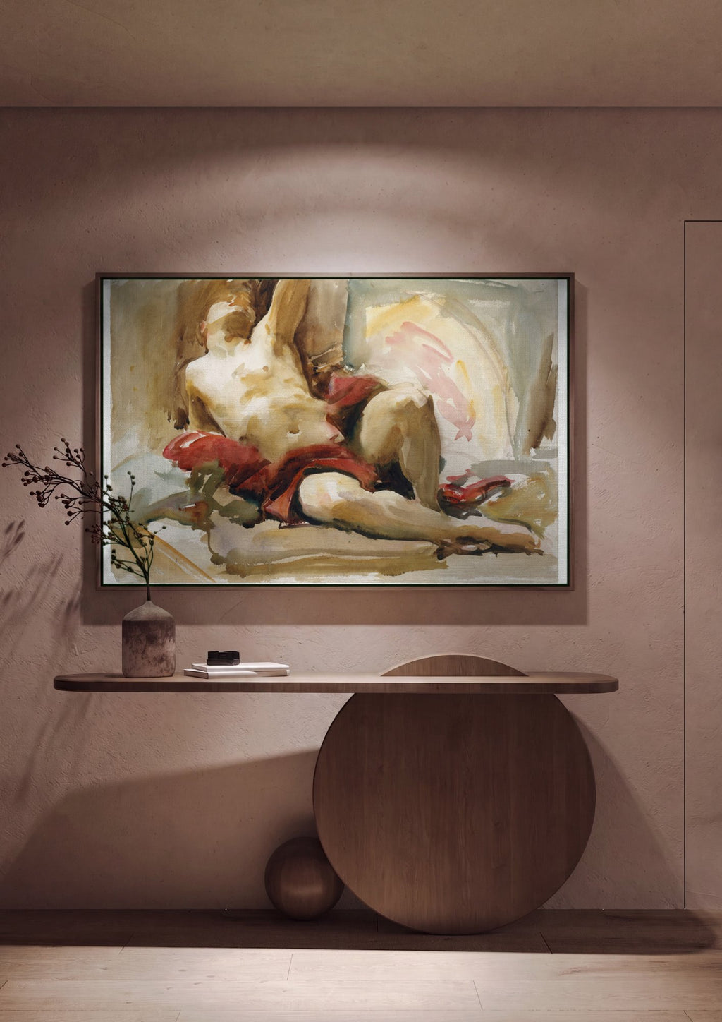 Quadro Decorativo Figura Reclinada - John Singer Sargent em ambiente decorado