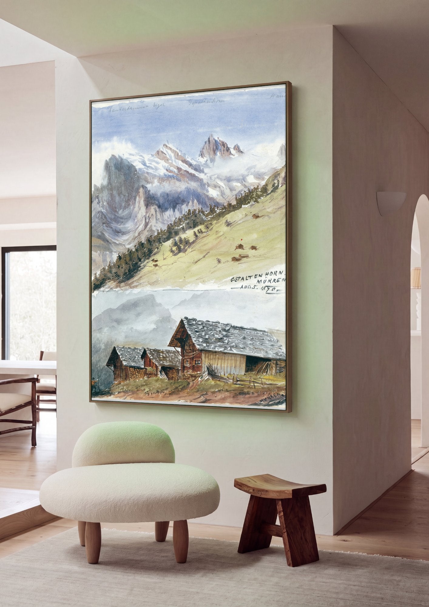 Quadro Decorativo Montanhas Suíças - John Singer Sargent em ambiente decorado