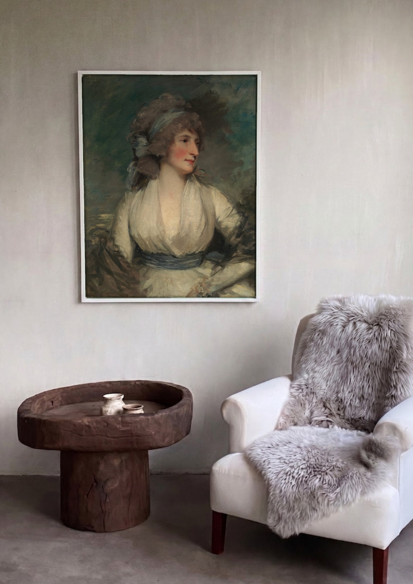 Quadro Decorativo Retrato Feminino - John Hoppner em ambiente decorado