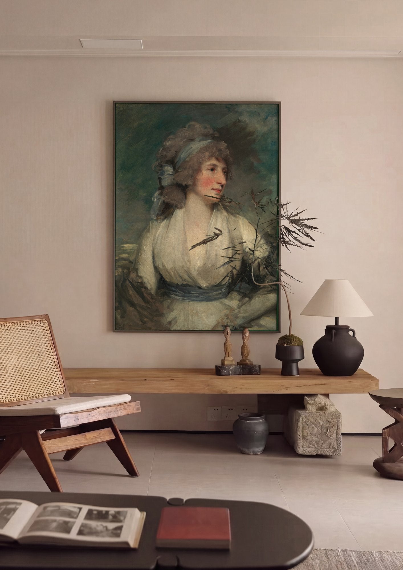Quadro Decorativo Retrato Feminino - John Hoppner em ambiente decorado