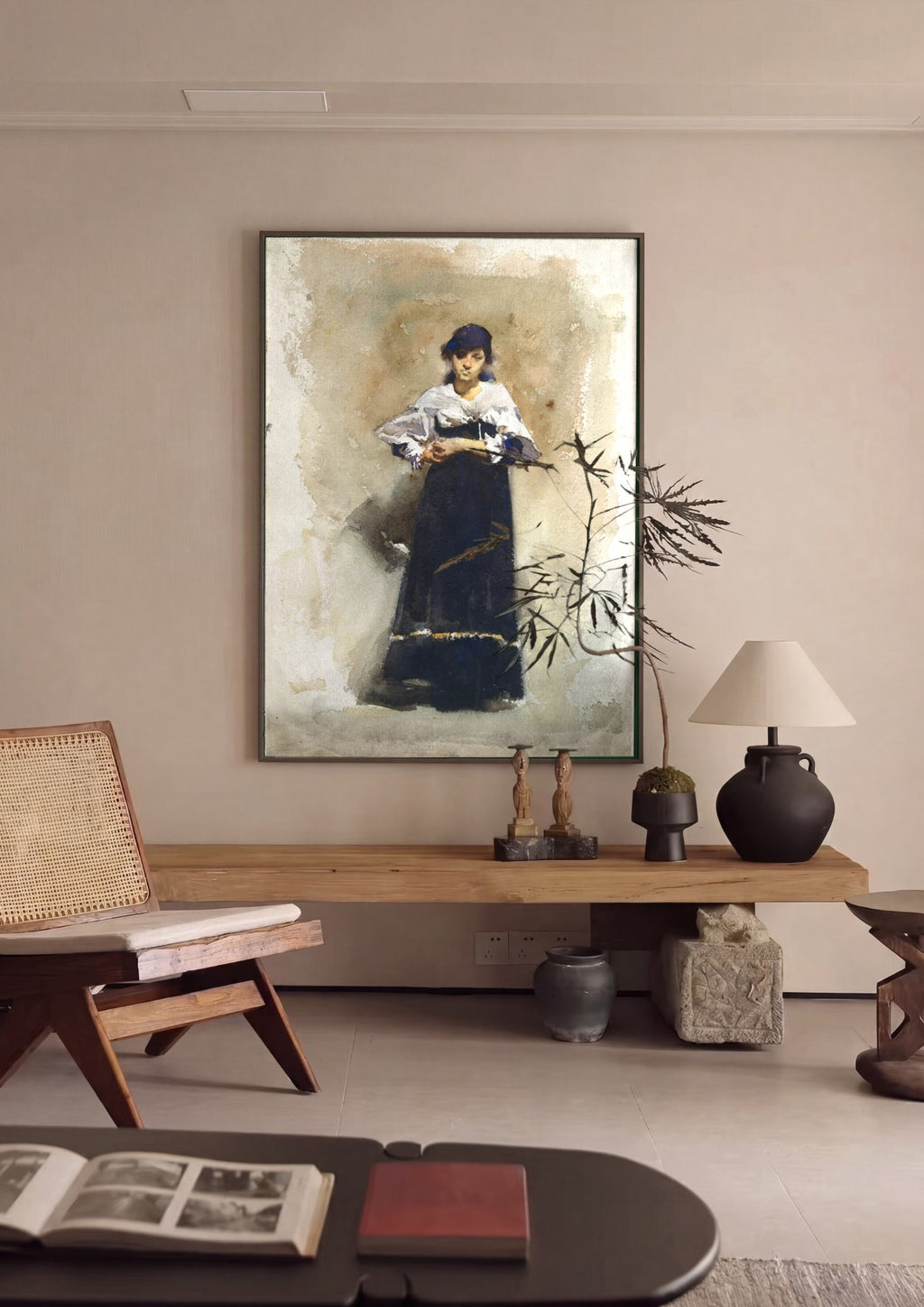 Quadro Decorativo A Mulher de Capri - John Singer Sargent em ambiente decorado
