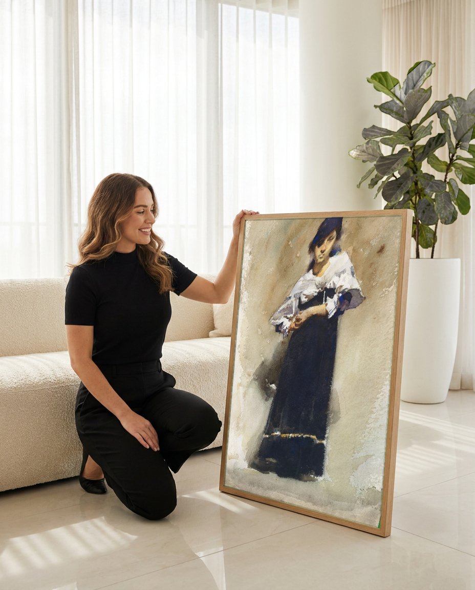 Quadro Decorativo A Mulher de Capri - John Singer Sargent com modelo em ambiente