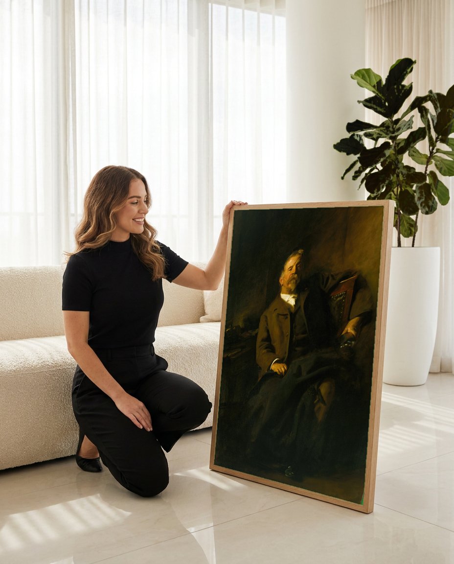 Quadro Decorativo Retrato de Homem - John Singer Sargent com modelo em ambiente