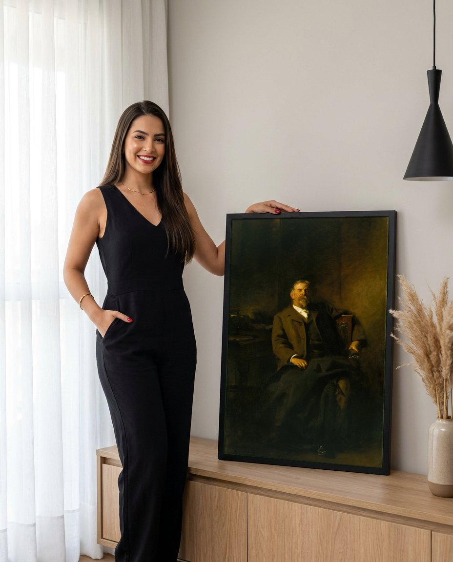 Quadro Decorativo Retrato de Homem - John Singer Sargent com modelo em ambiente