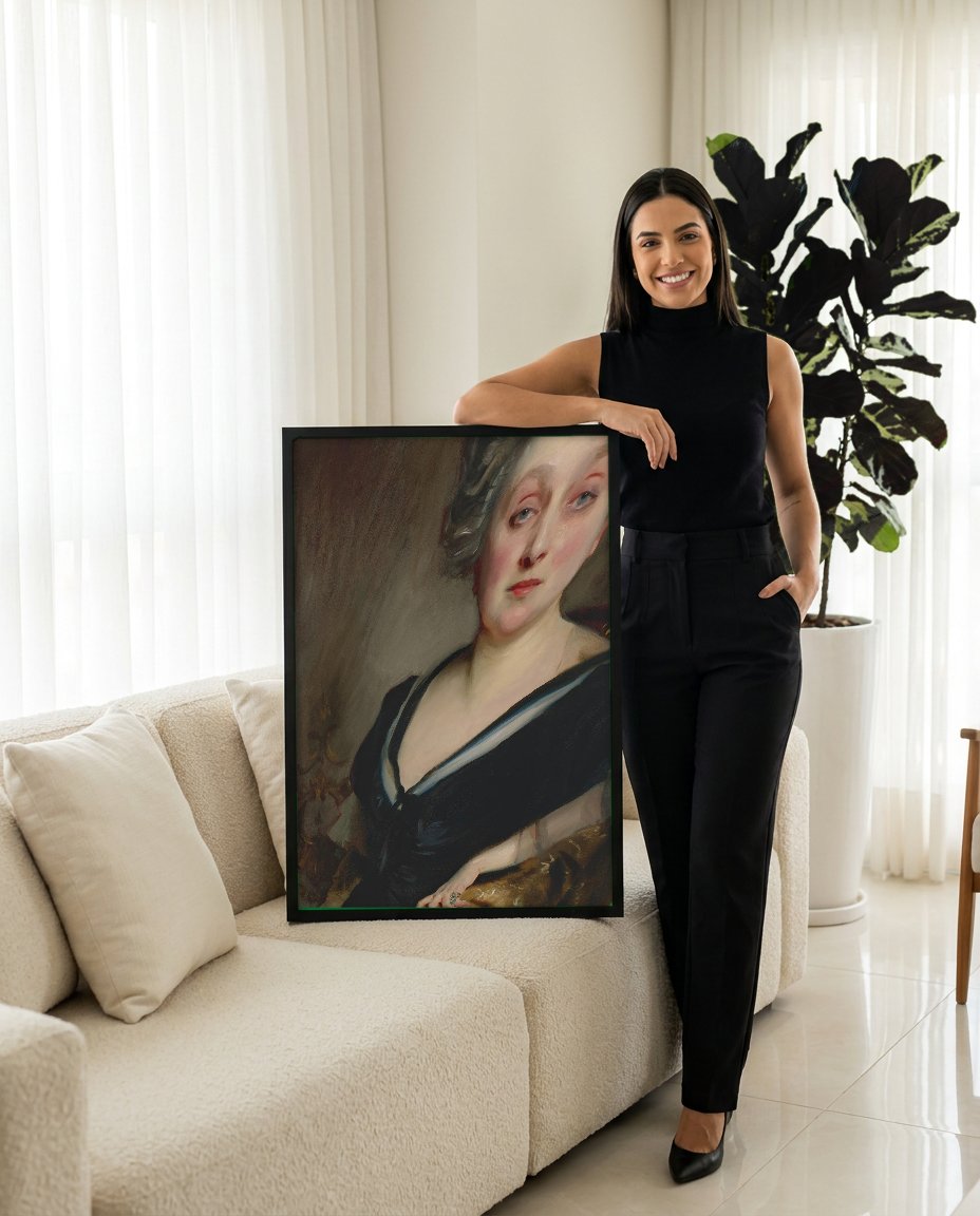 Quadro Decorativo Retrato de Mulher - John Singer Sargent com modelo em ambiente