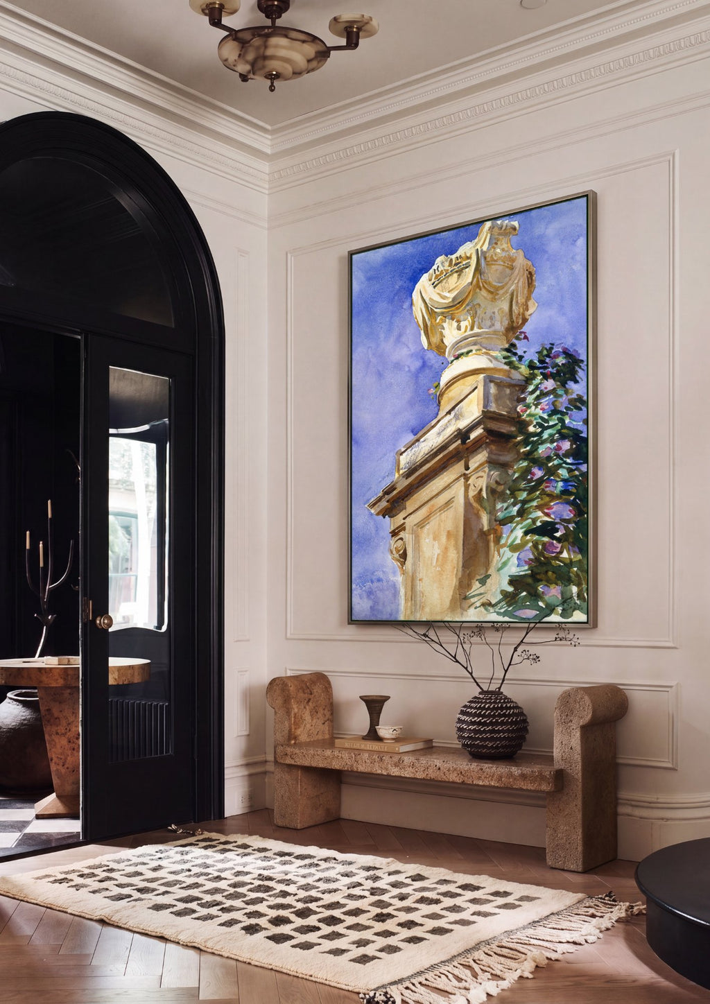 Quadro Decorativo Jardins Italianos - John Singer Sargent em ambiente decorado