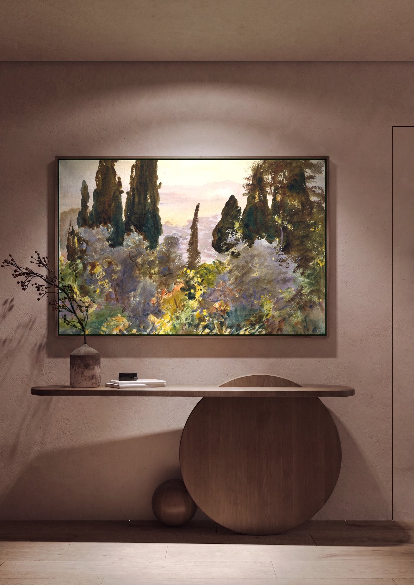 Quadro Decorativo Jardins na Itália - John Singer Sargent em ambiente decorado