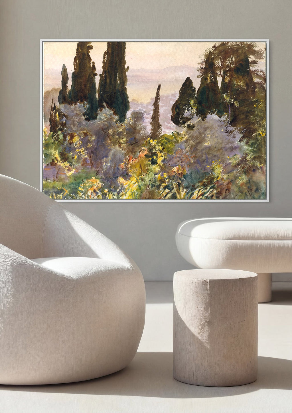 Quadro Decorativo Jardins na Itália - John Singer Sargent em ambiente decorado
