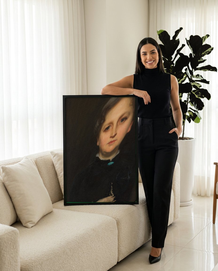 Quadro Decorativo Retrato de Mulher - John Singer Sargent com modelo em ambiente